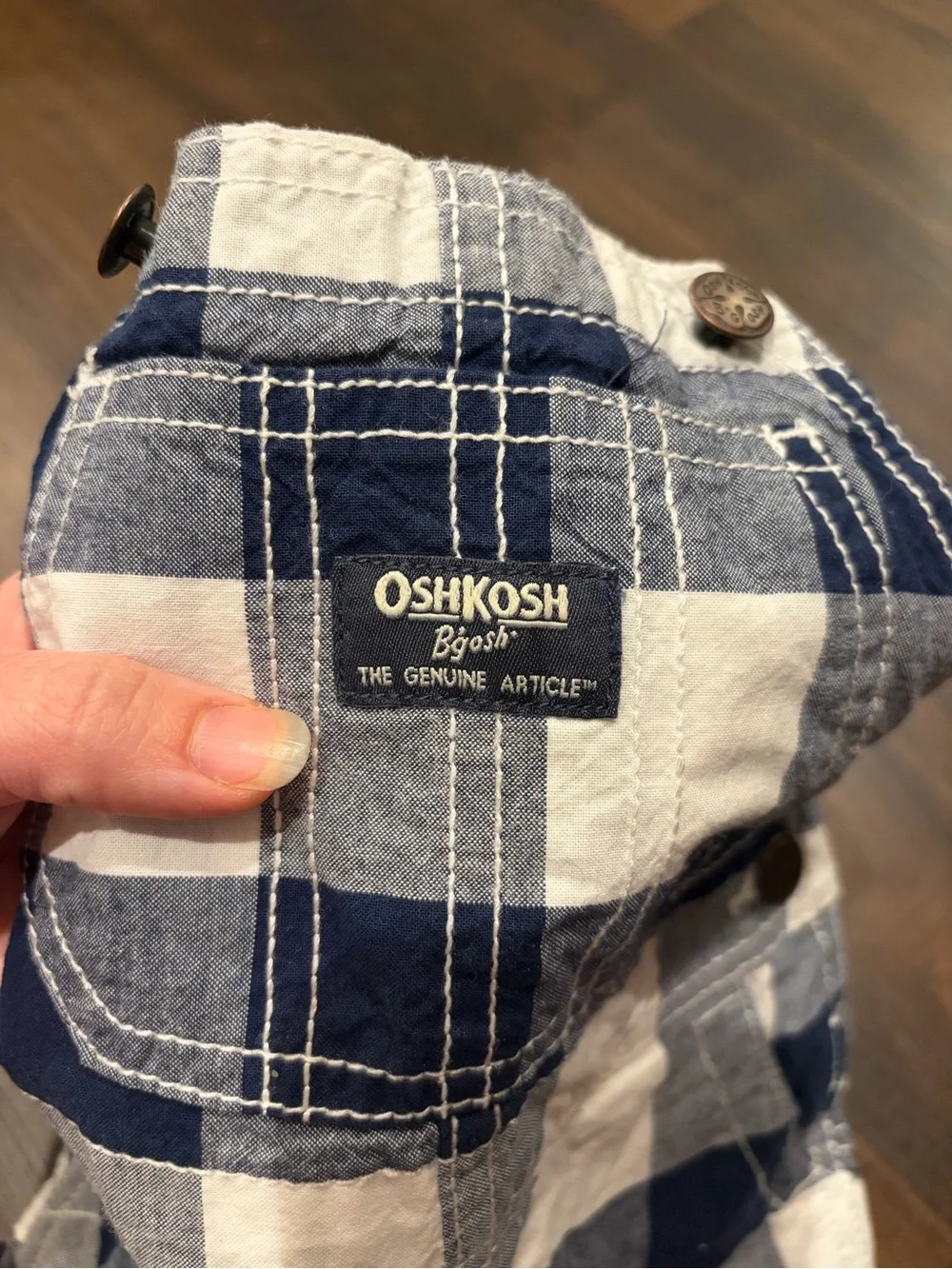 OshKosh B’gosh Gingham Overalls Baby Boys 12 Months Cotton